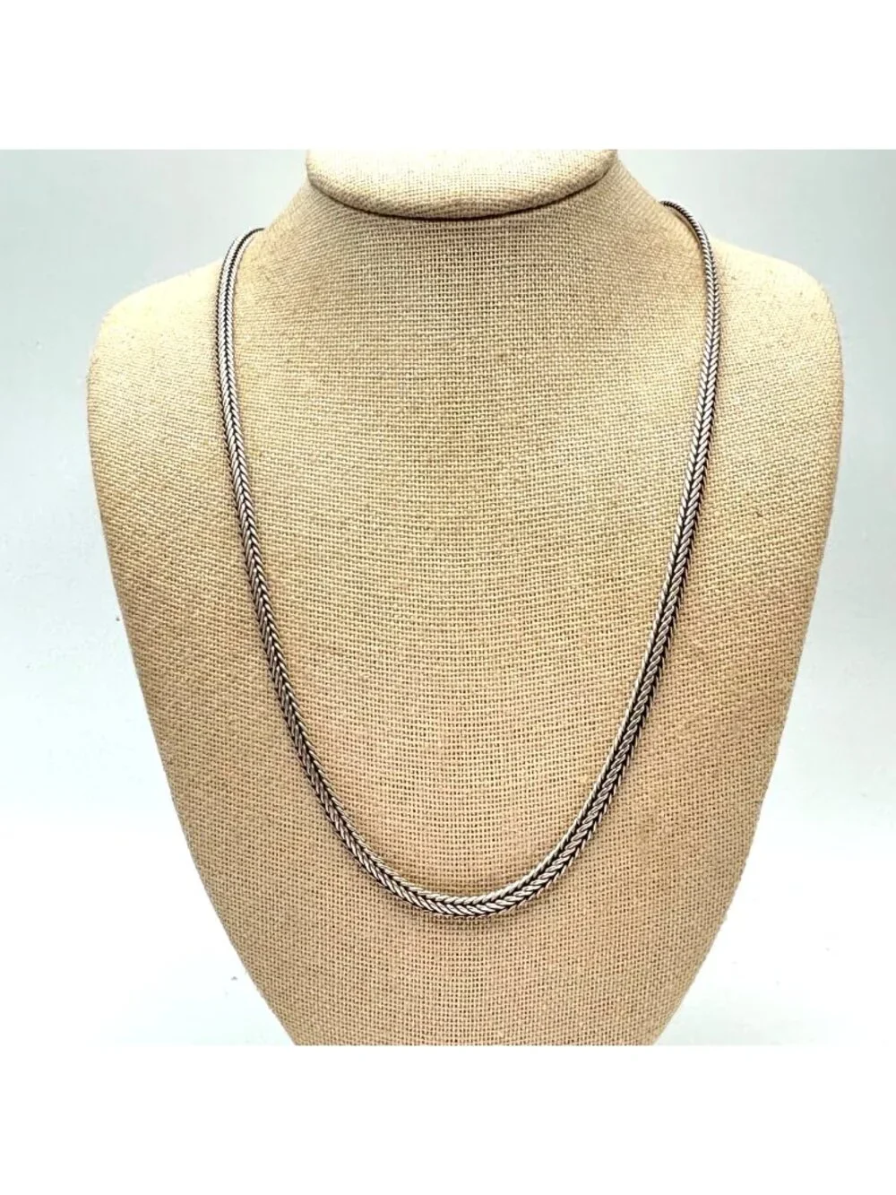Wheat Chain Necklace Spring Ring Clasp 925 Sterling Silver 18.25
